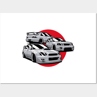 Silver JDM Club Forester Impreza WRX STI Posters and Art